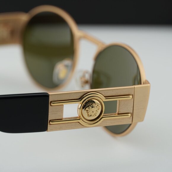 Versace VE2264 10025A Oval Sunglasses – Gold/Brown Gold Mirror - Picture 6 of 10